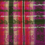 Gabriella silkeskjerf lilla, grønn & gul