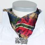 Gabriella silkeskjerf blå, rød & gul