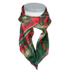 Gabriella silkeskjerf grønt, rødt & gult