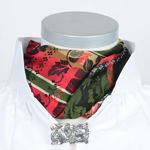 Gabriella silkeskjerf grønt, rødt & gult