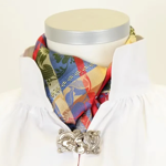 Gabriella silkeskjerf blått, rødt & gult