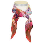 Gabriella silkeskjerf rødt & rosa