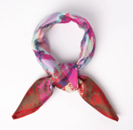 Gabriella silkeskjerf rødt & rosa