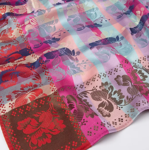 Gabriella silkeskjerf rødt & rosa