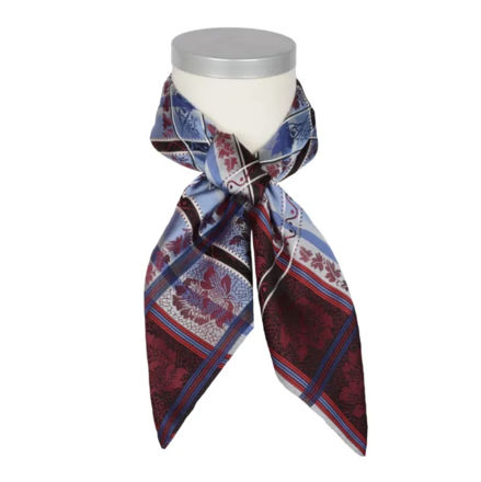 Eufemia silkeskjerf burgunder & blått