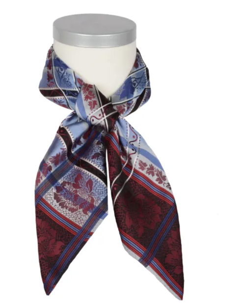 Eufemia silkeskjerf burgunder & blått