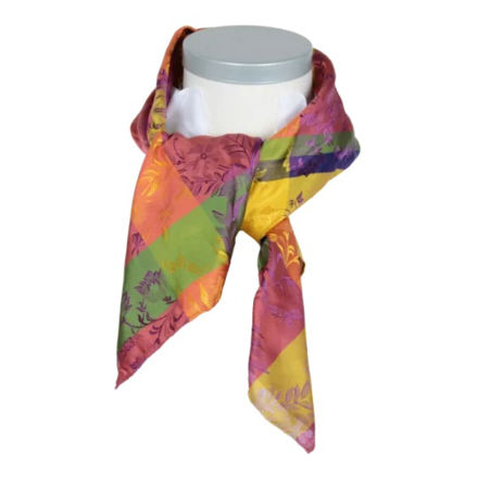 Almoge silkeskjerf rosa, lilla & gul