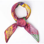 Almoge silkeskjerf rosa, lilla & gul