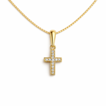 Caia Gold 375 kors med Cubic Zirconia 6x8mm