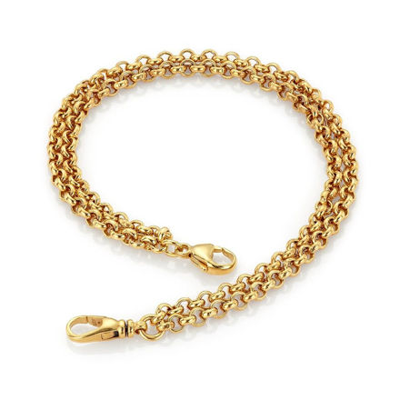 Espeland Løken nøkkel lenke dobbel forgylt sølv