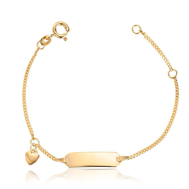Gull barne armlenke Panzer ID plate med hjerte, Gullungen