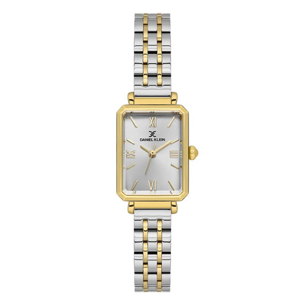 Daniel Klein Premium dameur tofarget stål med sølvfarget skive & romertall