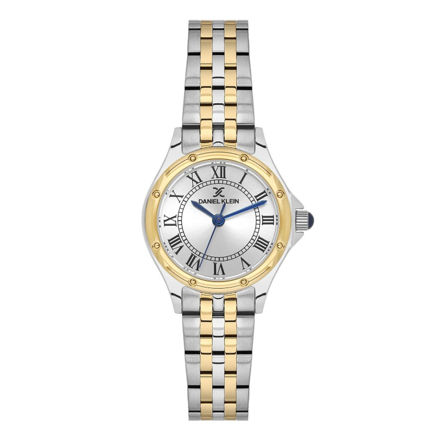 Daniel Klein Premium dameur i tofarget stål med sølvfarget skive, lenke, 3 ATM 26mm