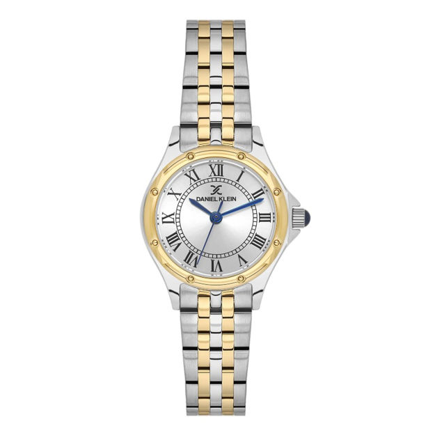 Daniel Klein Premium dameur i tofarget stål med sølvfarget skive, lenke, 3 ATM 26mm