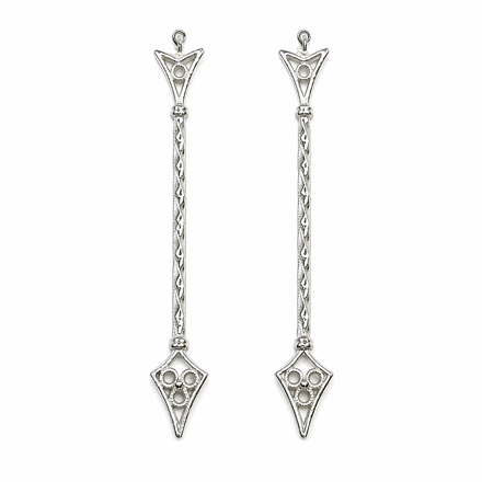 Hvitt sølv spyd par