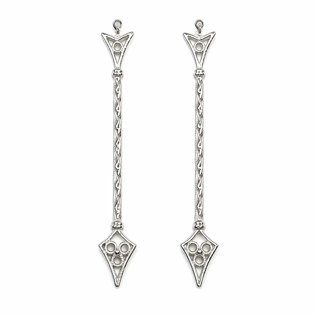 Hvitt sølv spyd par