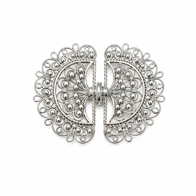 Beltespenne "Statsporten" oksidert sølv Bergen