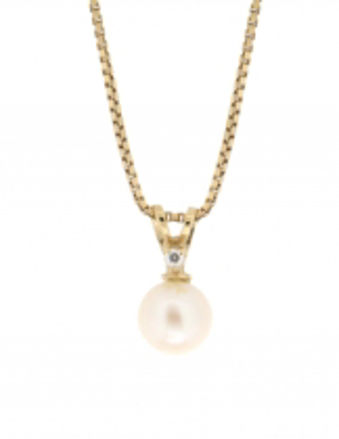 Gull 585 anheng 7mm kulturperle & zircon