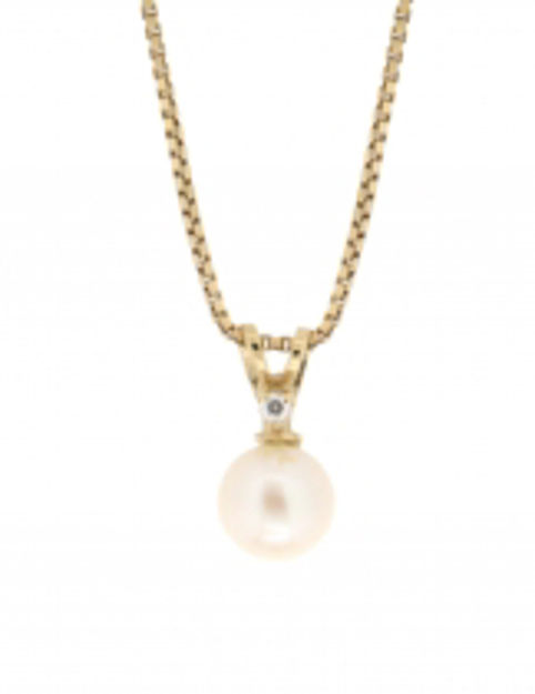 Gull 585 anheng 7mm kulturperle & zircon