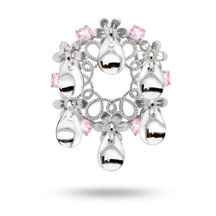 Min først Sølje - Blomster med rosa Cubic ZIrconia