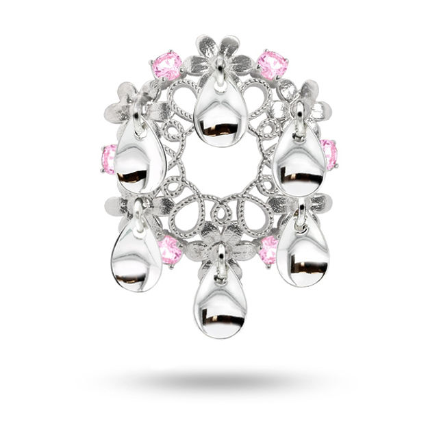 Min først Sølje - Blomster med rosa Cubic ZIrconia