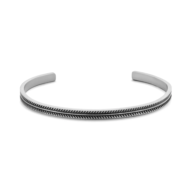 Frank 1967 stål armring med svart mønster 4mm