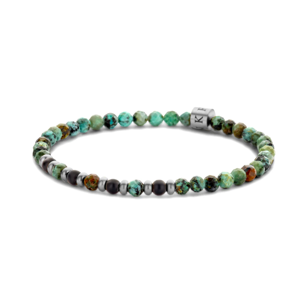 Frank 1967 stål armbånd 4mm grønnspettete perler