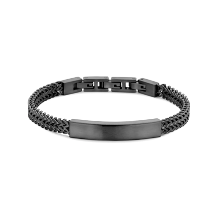 Frank 1967 stål armbånd svart ID.plate 6,1mm/21cm
