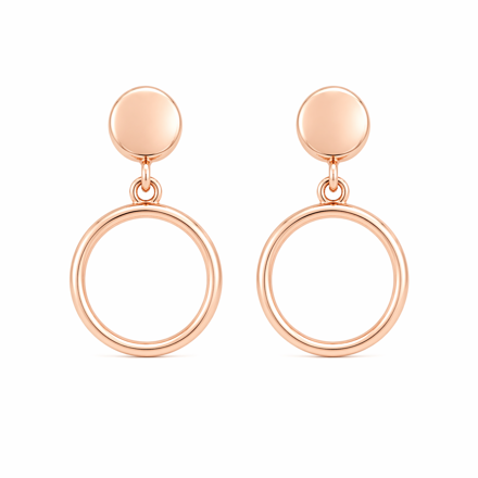 Rose sølv øreheng sirkel