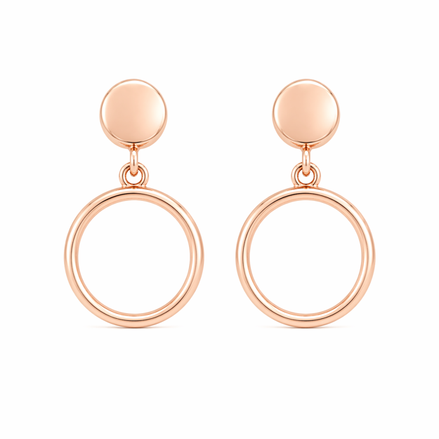 Rose sølv øreheng sirkel