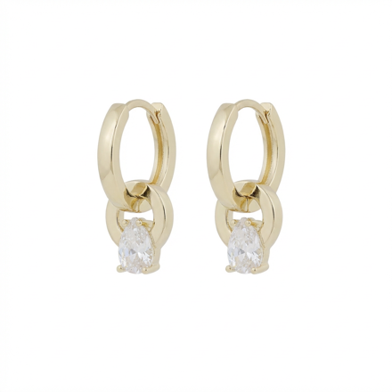 Callie plain pendant ring ear g/clear