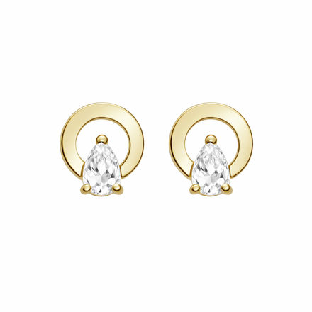 Callie plain crystal circle  ear g/clear