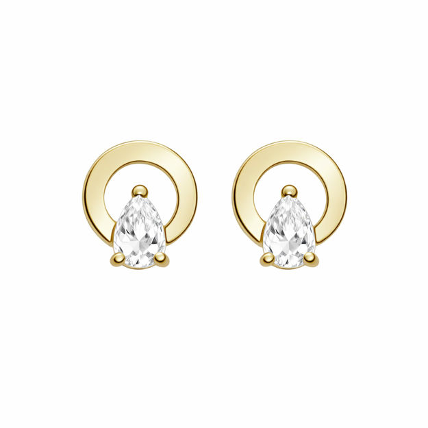 Callie plain crystal circle  ear g/clear