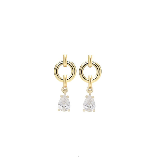 Callie small plain crystal ear g/clear