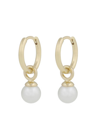 Karan small pendant ring ear g/white