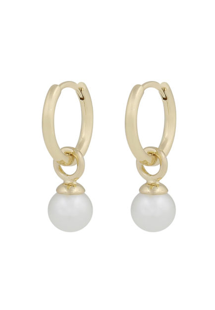 Karan small pendant ring ear g/white