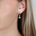 Karan small pendant ring ear g/white