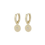 Rule circle pendant ear g/clear