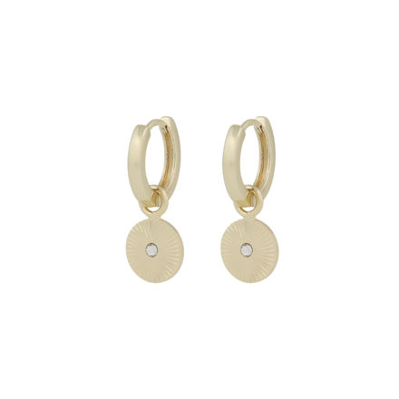 Rule circle pendant ear g/clear