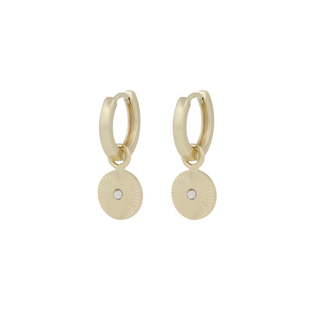 Rule circle pendant ear g/clear