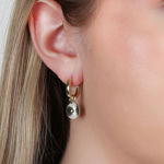 Rule circle pendant ear g/clear