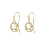 Lorrie round crystal hook ear g/clear