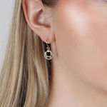 Lorrie round crystal hook ear g/clear