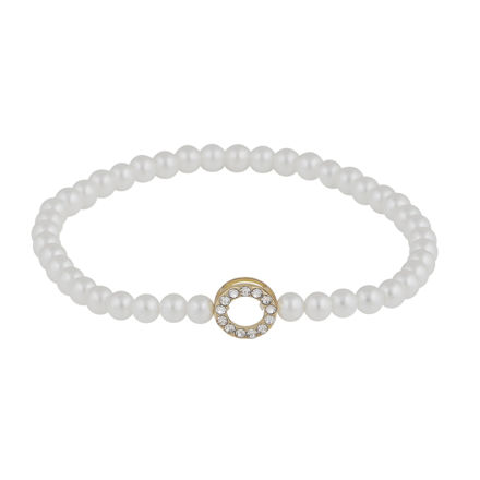 Callie elastic pearl brace g/white -