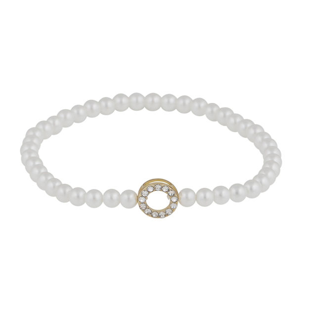 Callie elastic pearl brace g/white -