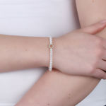 Callie elastic pearl brace g/white -