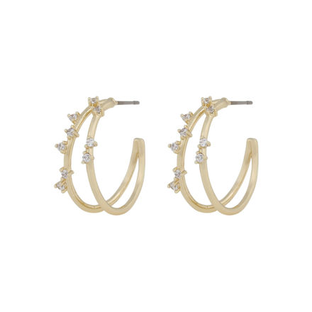 Lorrie crystal double oval ear g/clear