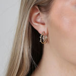 Lorrie crystal double oval ear g/clear