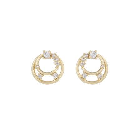 Lorrie round crystal ear g/clear