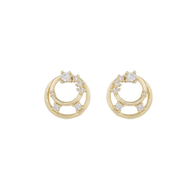 Lorrie round crystal ear g/clear